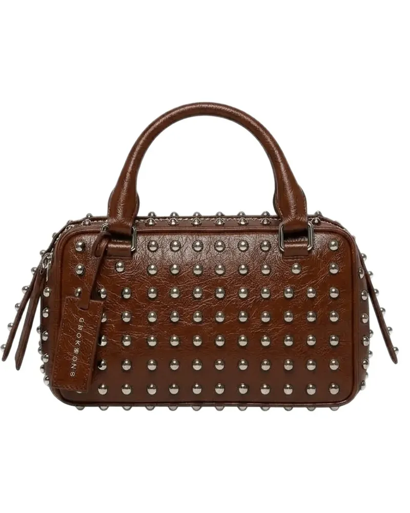 John Richmond Handtasche mit Nieten - Braun Braun