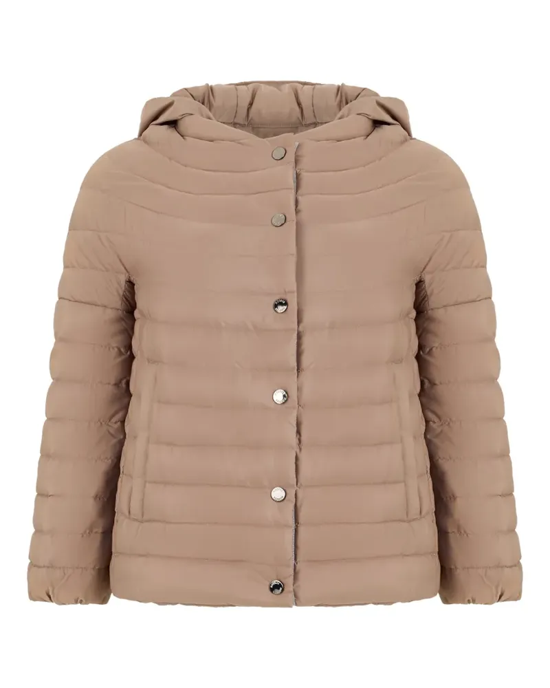 MOORER Tahlia-An quilted hooded jacket - Nude Nude