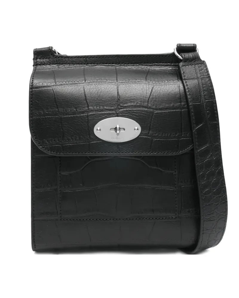 Mulberry small Antony croc-embossing satchel bag - Schwarz Schwarz
