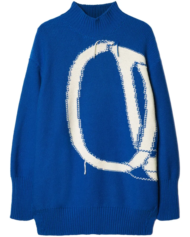 OFF-WHITE Pullover mit Intarsien-Logo - Blau Blau