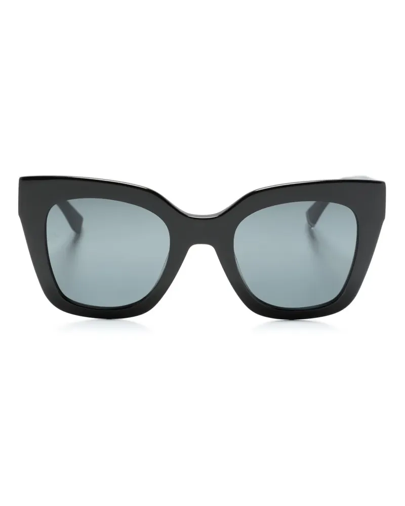 Tommy Hilfiger Cat-Eye-Sonnenbrille mit Logo-Schild - Schwarz Schwarz
