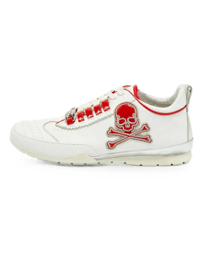 Philipp Plein skull patch lace-up sneakers - Weiß Weiß