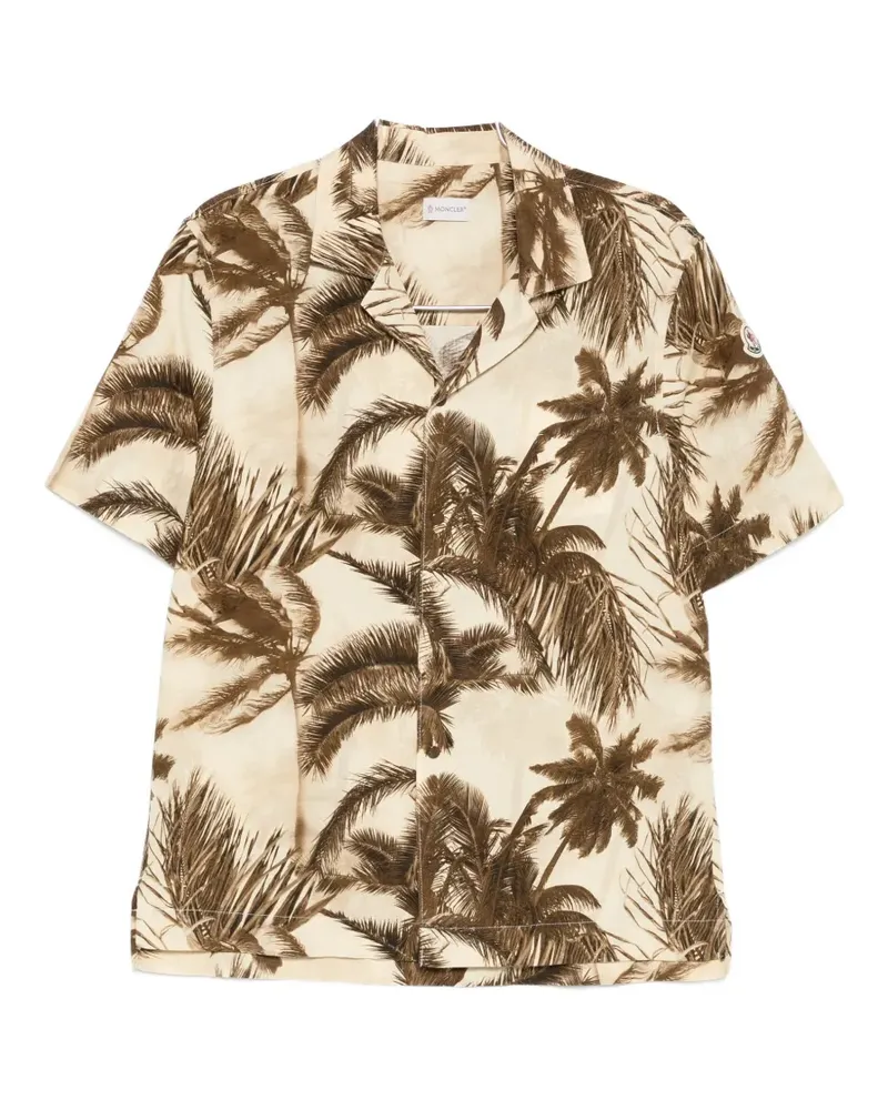 Moncler palm leaf print shirt - Nude Nude