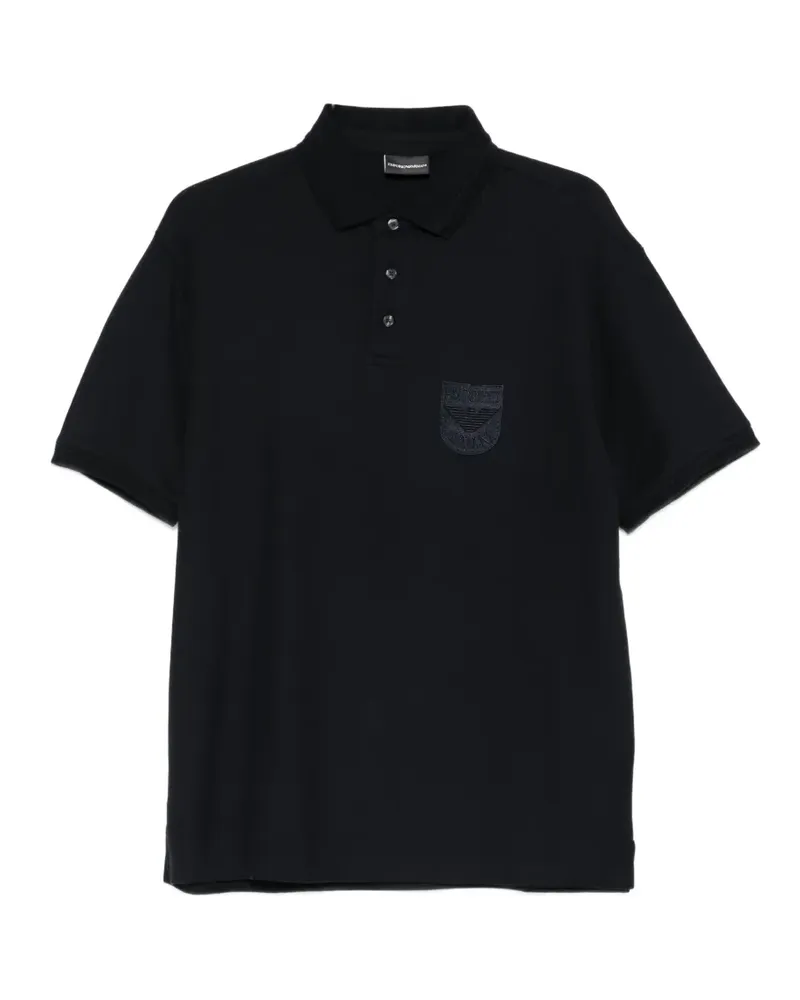 Emporio Armani logo-patch polo shirt - Blau Blau