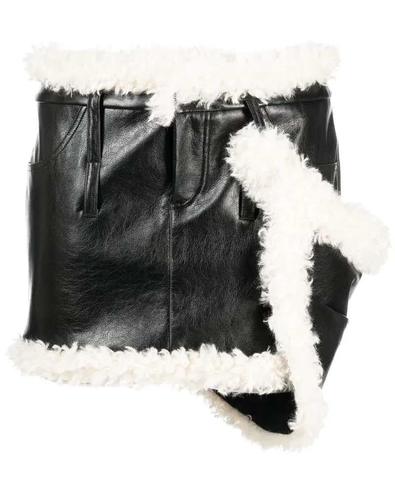 COPERNI Minirock mit Shearling - Schwarz Schwarz