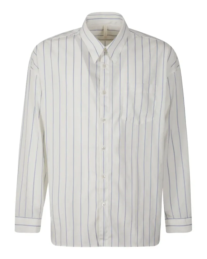 Sunflower Gestreiftes Hemd mit Brusttasche - Weiß Weiß