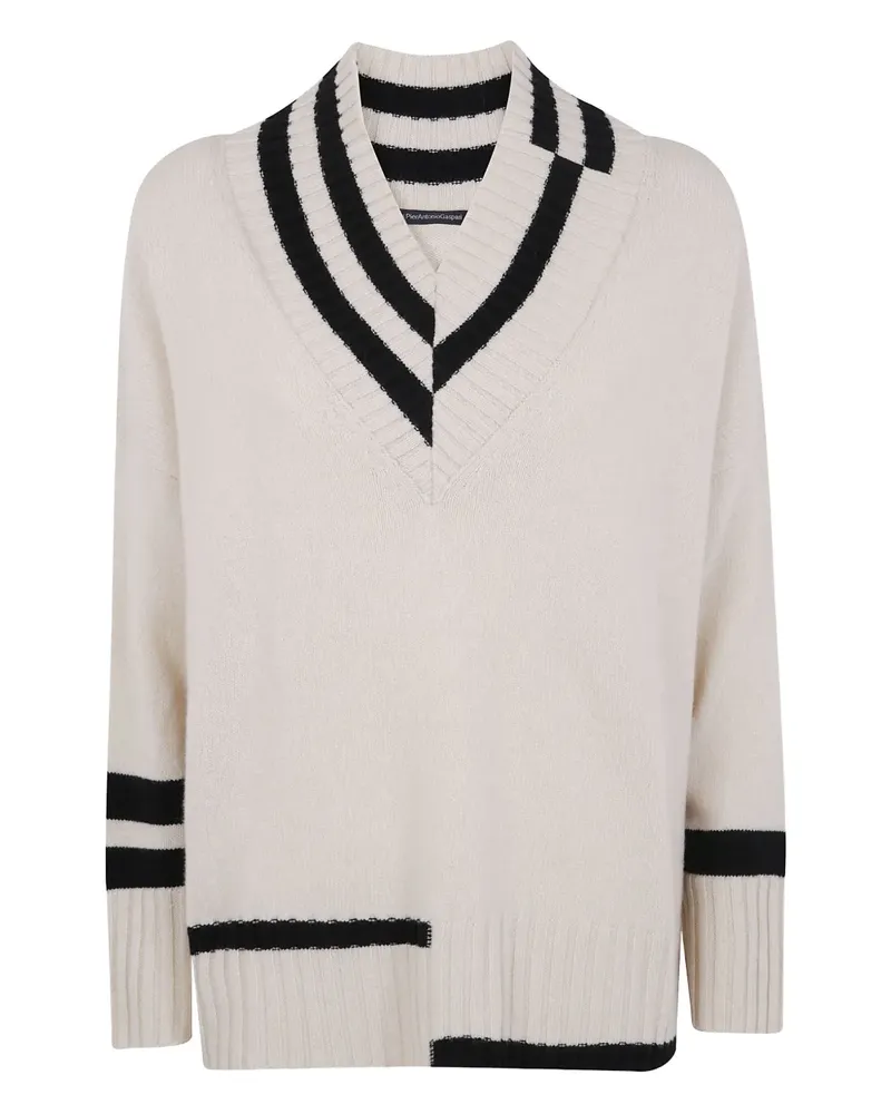 Pier Antonio Gaspari Pullover mit V-Ausschnitt - Weiß Weiß