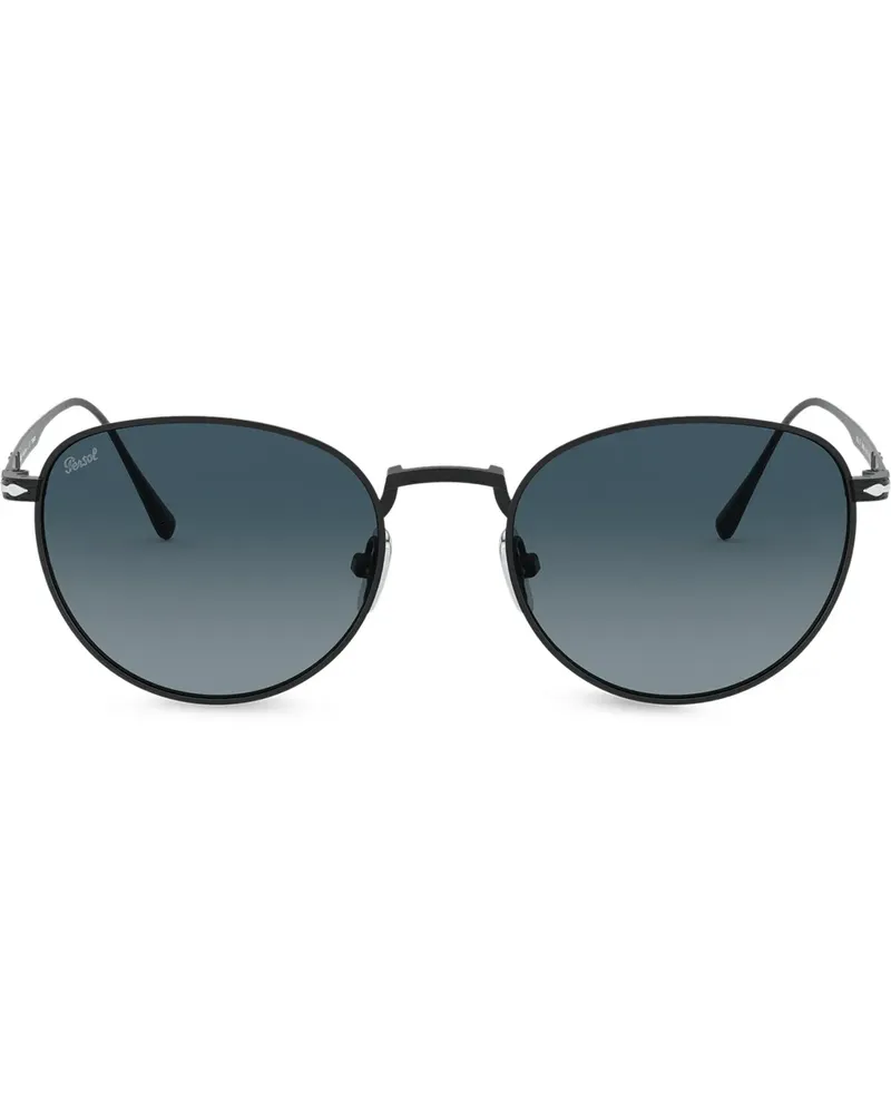 Persol Sonnenbrille mit rundem Gestell - Schwarz Schwarz