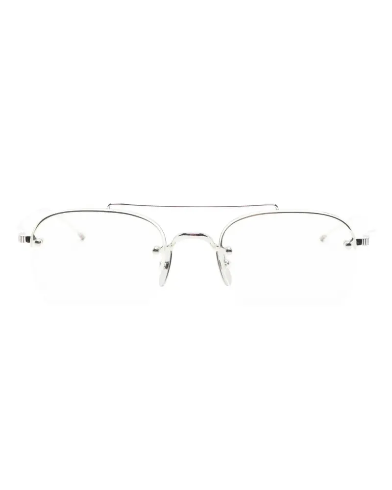 Thom Browne Pilotenbrille mit Doppelsteg - Silber Silber