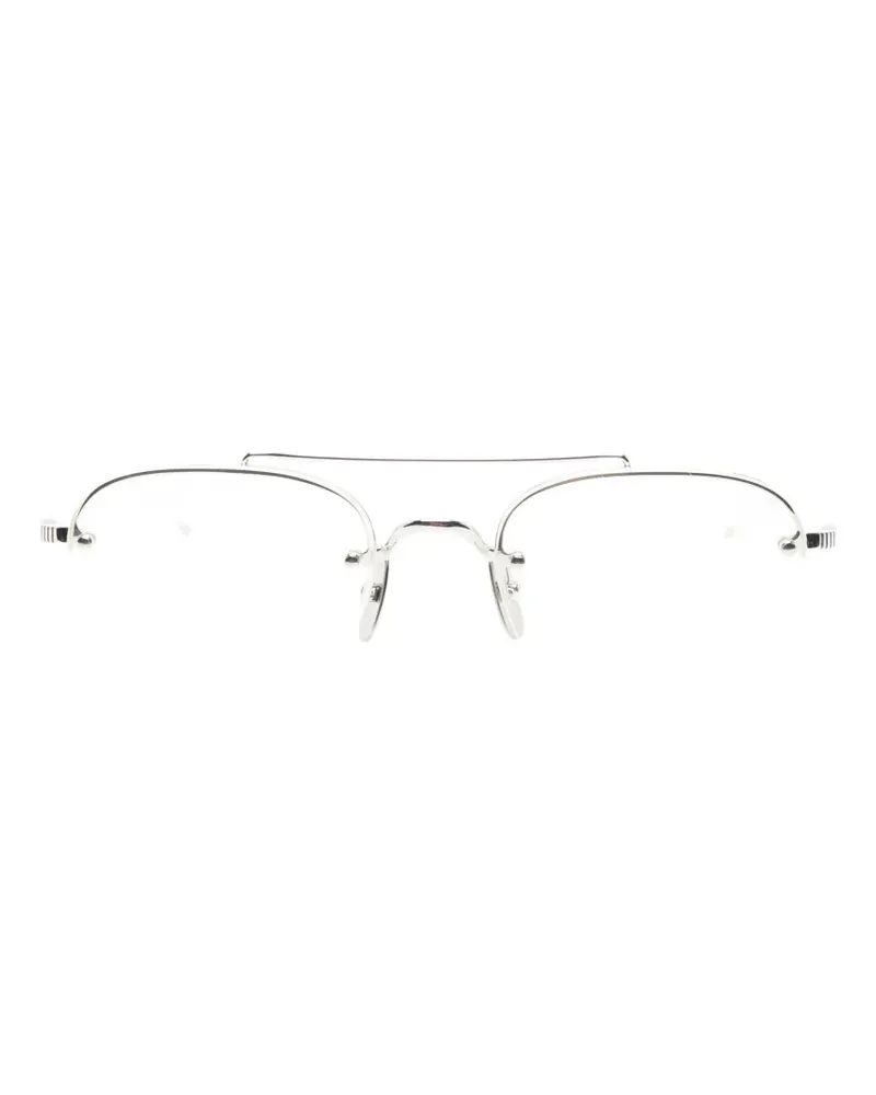 Thom Browne double-bridge pilot-frame glasses - Silber Silber