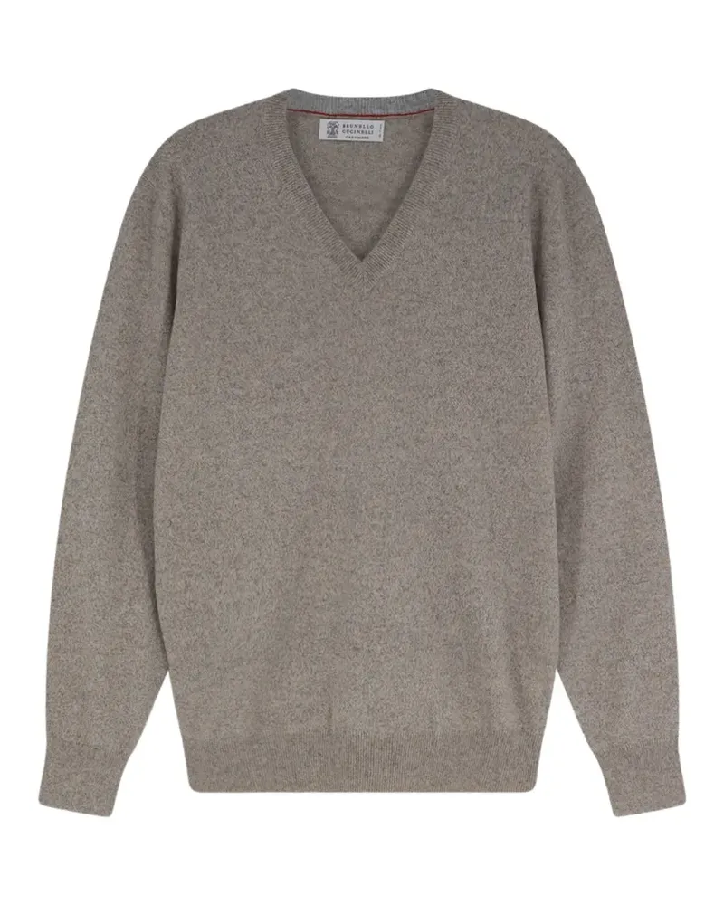 Brunello Cucinelli V-neck cashmere sweater - Nude Nude
