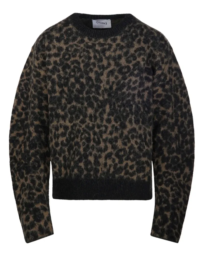 NUDE Pullover mit Leoparden-Print - Grün Grün