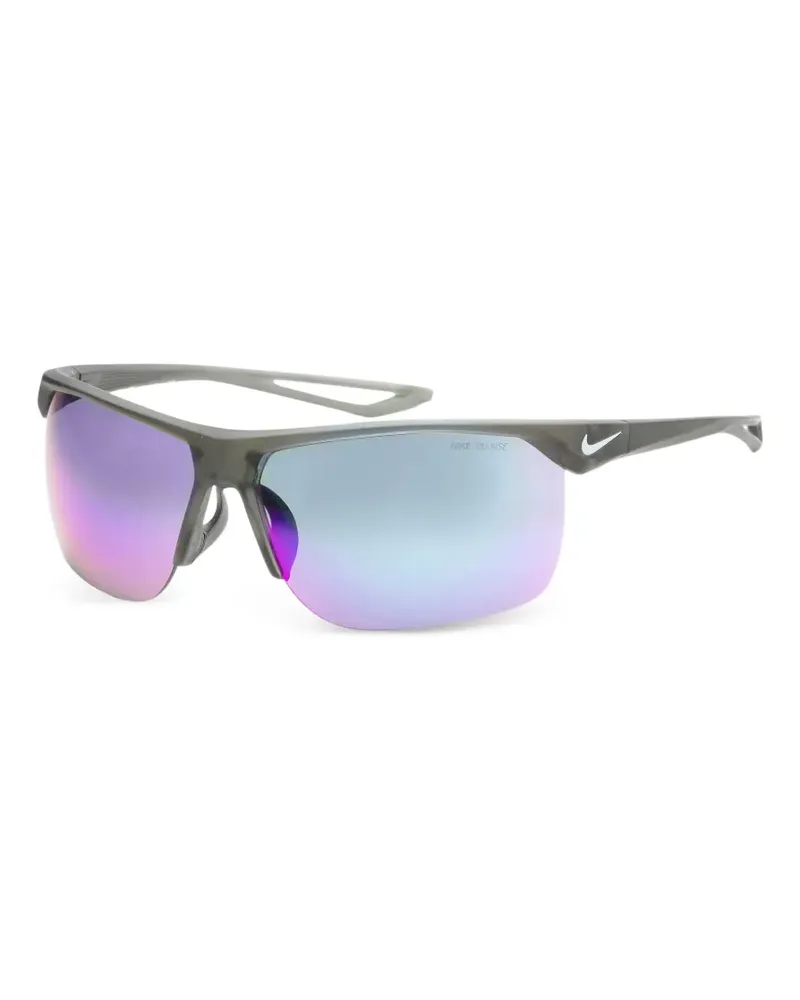 Nike Trainer Sonnenbrille mit eckigem Gestell - Grau Grau