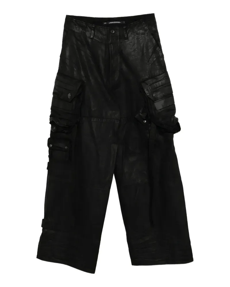 Julius coated-finish cargo pants - Schwarz Schwarz