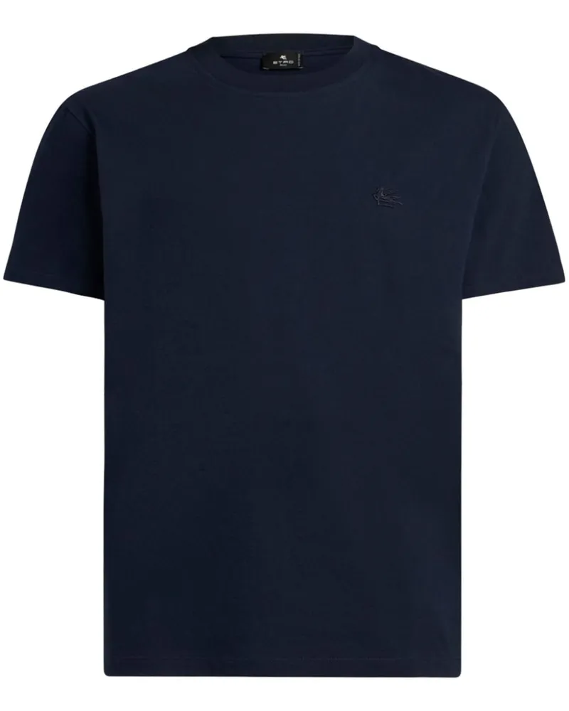 Etro T-Shirt mit Logo-Stickerei - Blau Blau