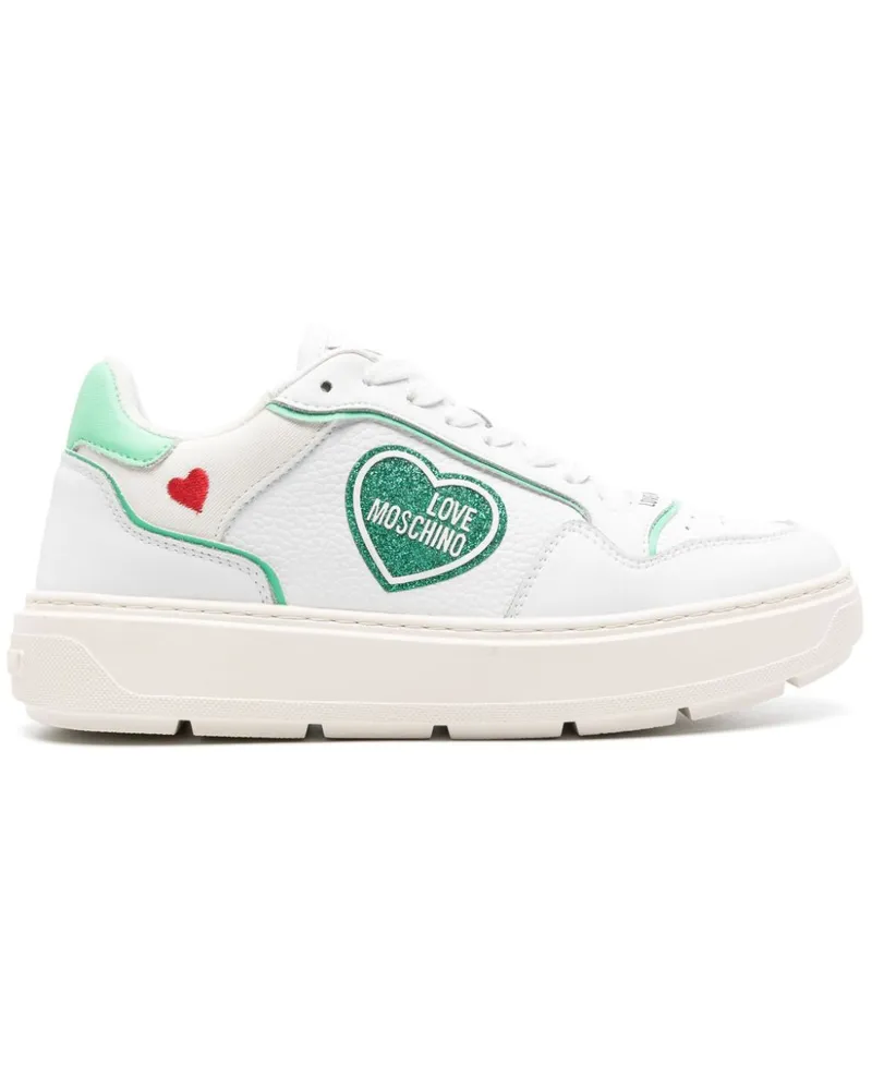Moschino Sneakers mit Glitter-Detail - Weiß Weiß