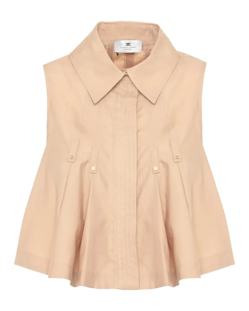 Elisabetta Franchi pleated cropped shirt - Nude Nude