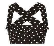 Corsage mit Polka Dots - Schwarz