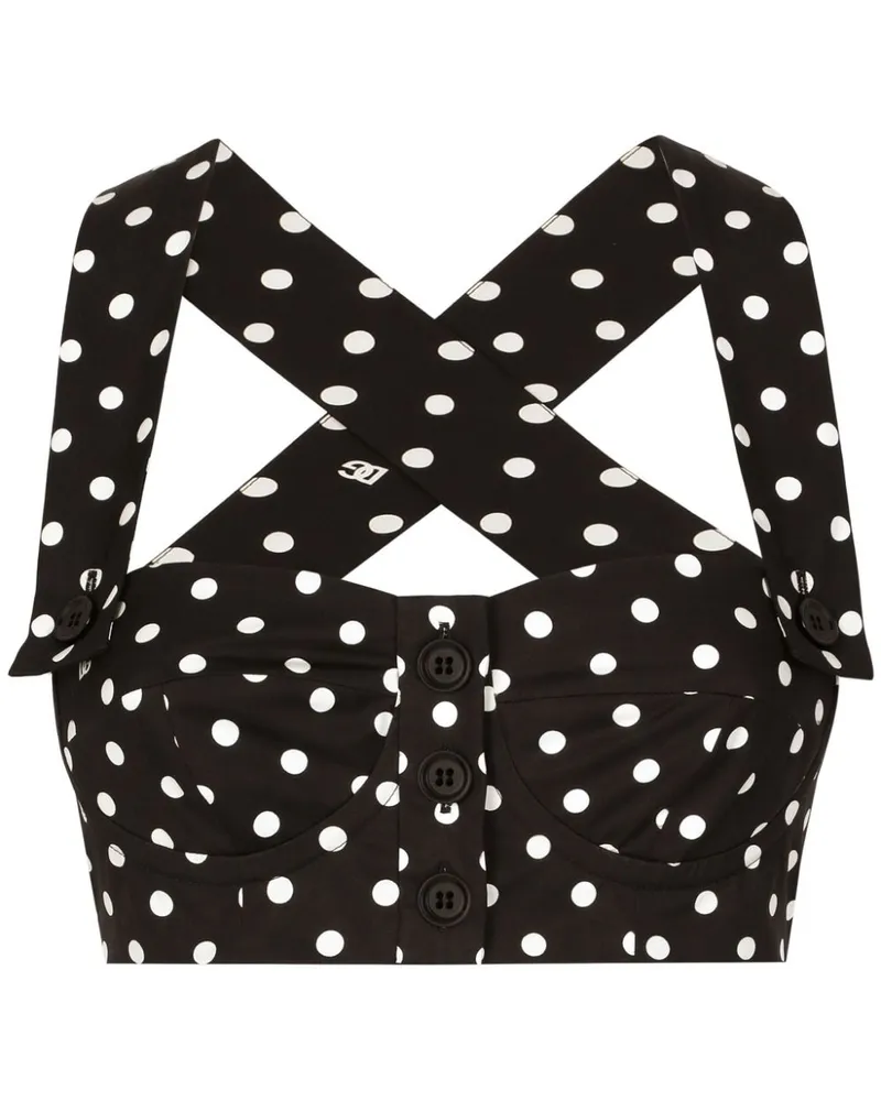 Dolce & Gabbana Corsage mit Polka Dots - Schwarz Schwarz