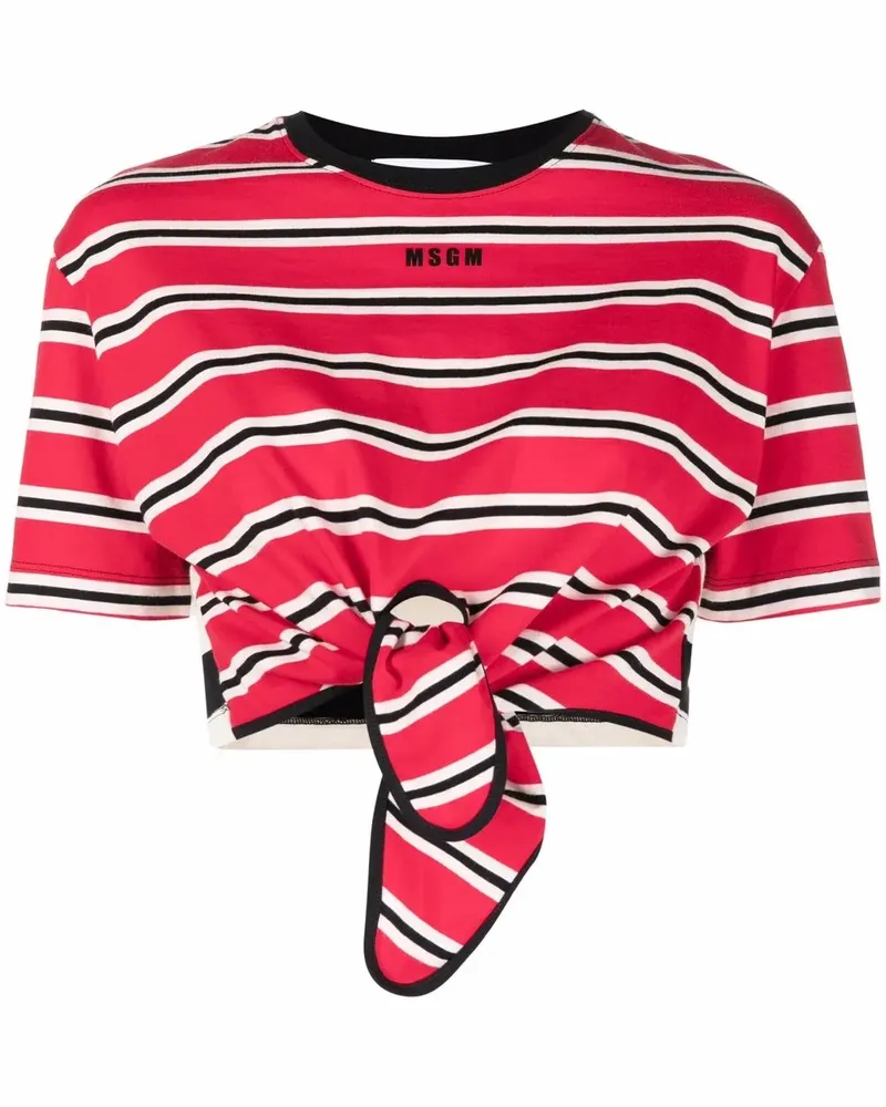MSGM Hemd mit Schleifenverschluss - Rot Rot