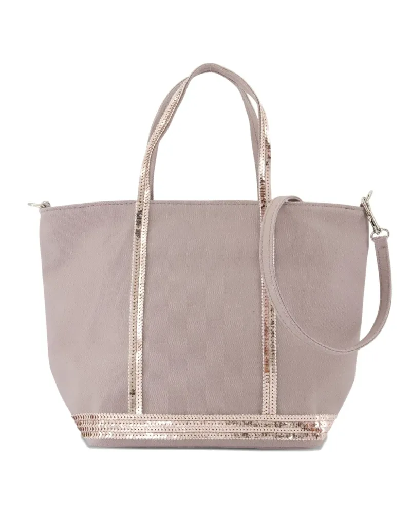 Vanessa Bruno Kleine Tote Bag mit Paillettenbesatz - Nude Nude