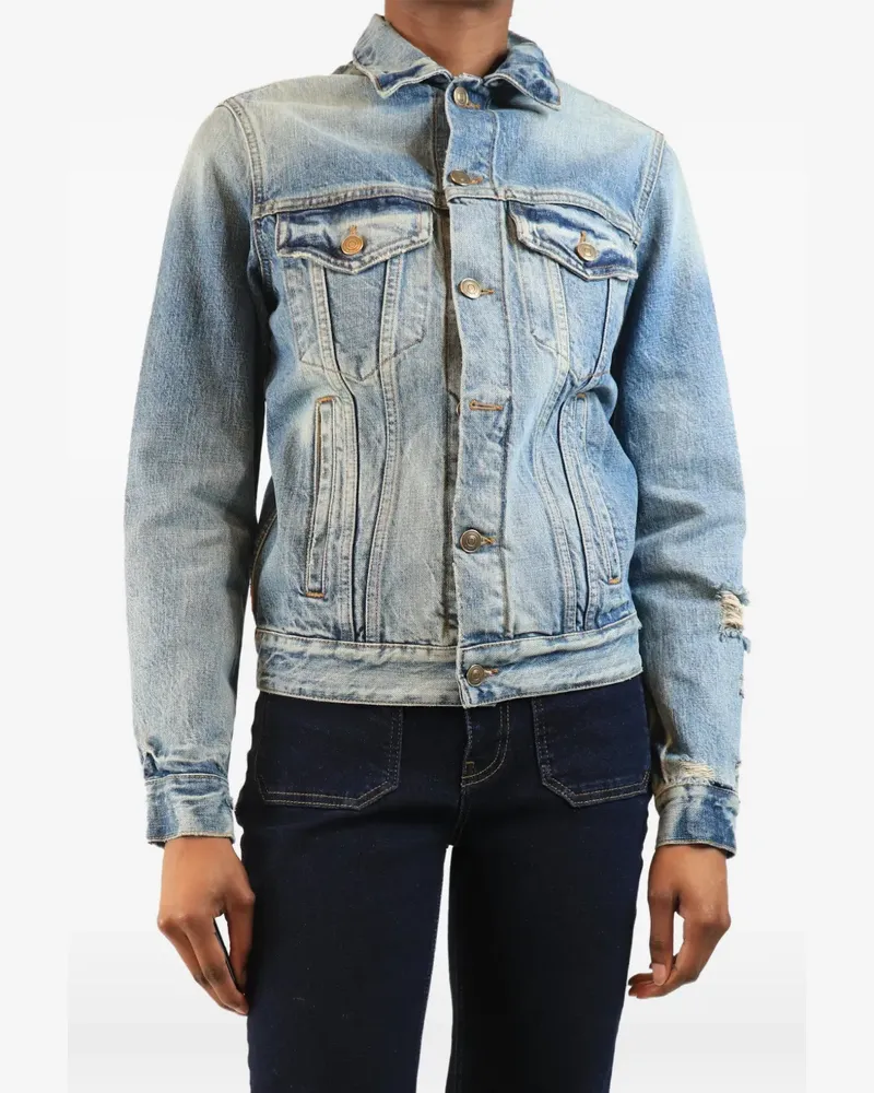 Alanui Landscape knit denim jacket - Blau Blau