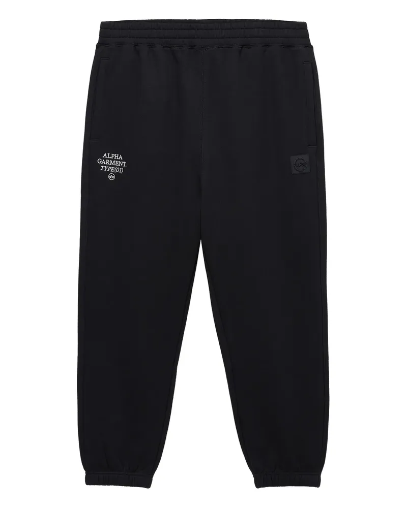 Alpha Industries Jogginghose mit Logo-Stickerei - Schwarz Schwarz