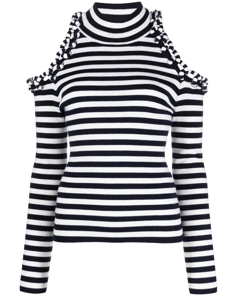 Monse Gestreifter Pullover - Blau Blau