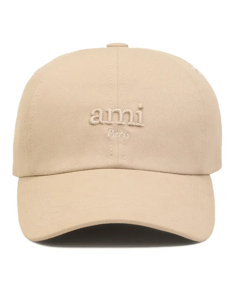 AMI Paris Baseballkappe mit Logo-Stickerei - Nude Nude