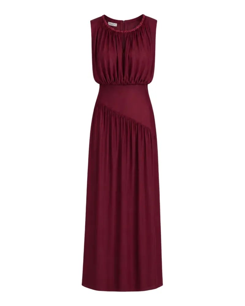 Baruni Bianca Maxikleid mit Perlen mit Falten - Rot Rot