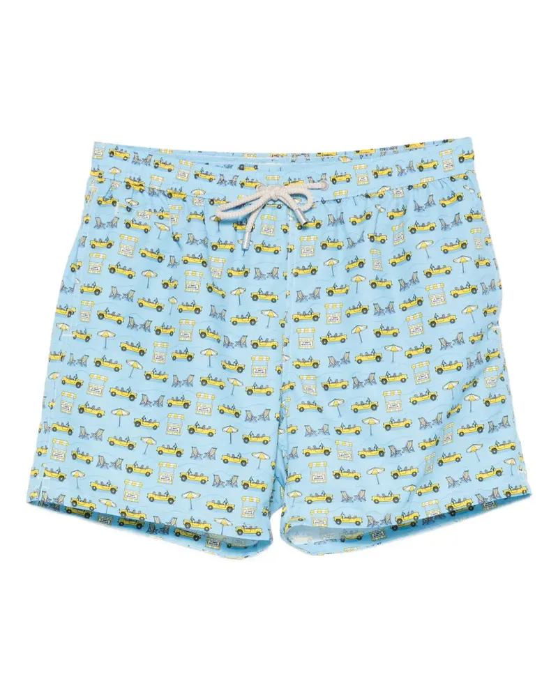 MC2 Saint Barth Lighting Micro Fantasy car-print drawstring swim shorts - Blau Blau