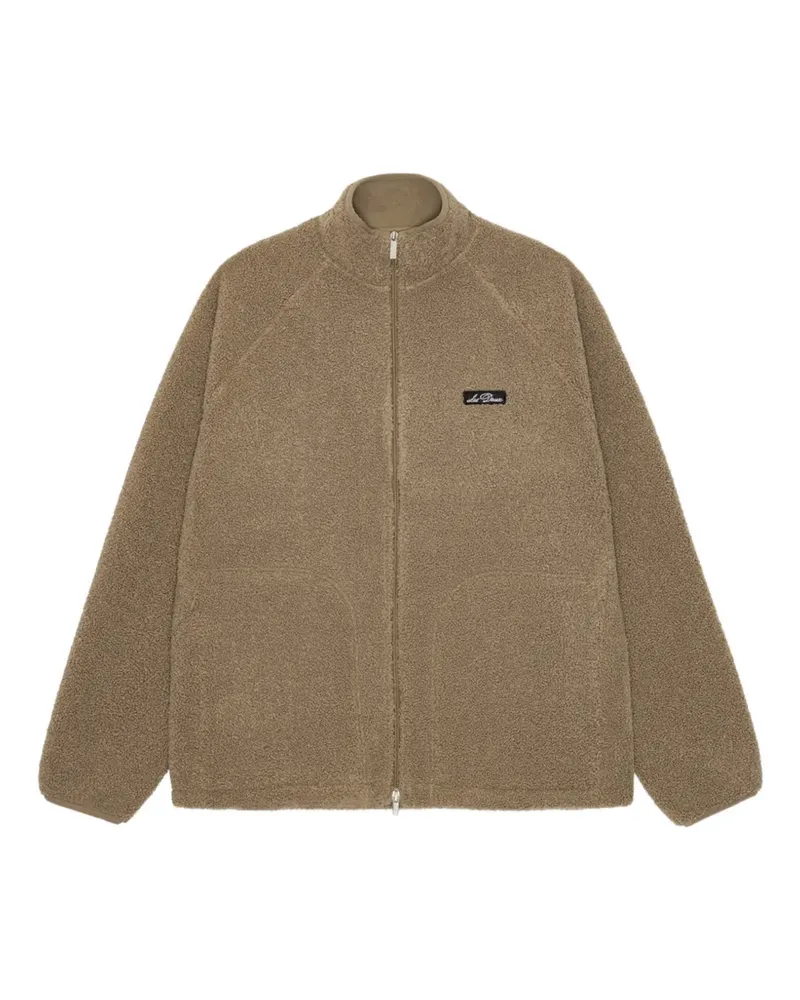 LES DEUX fleece raglan-sleeve jacket - Braun Braun