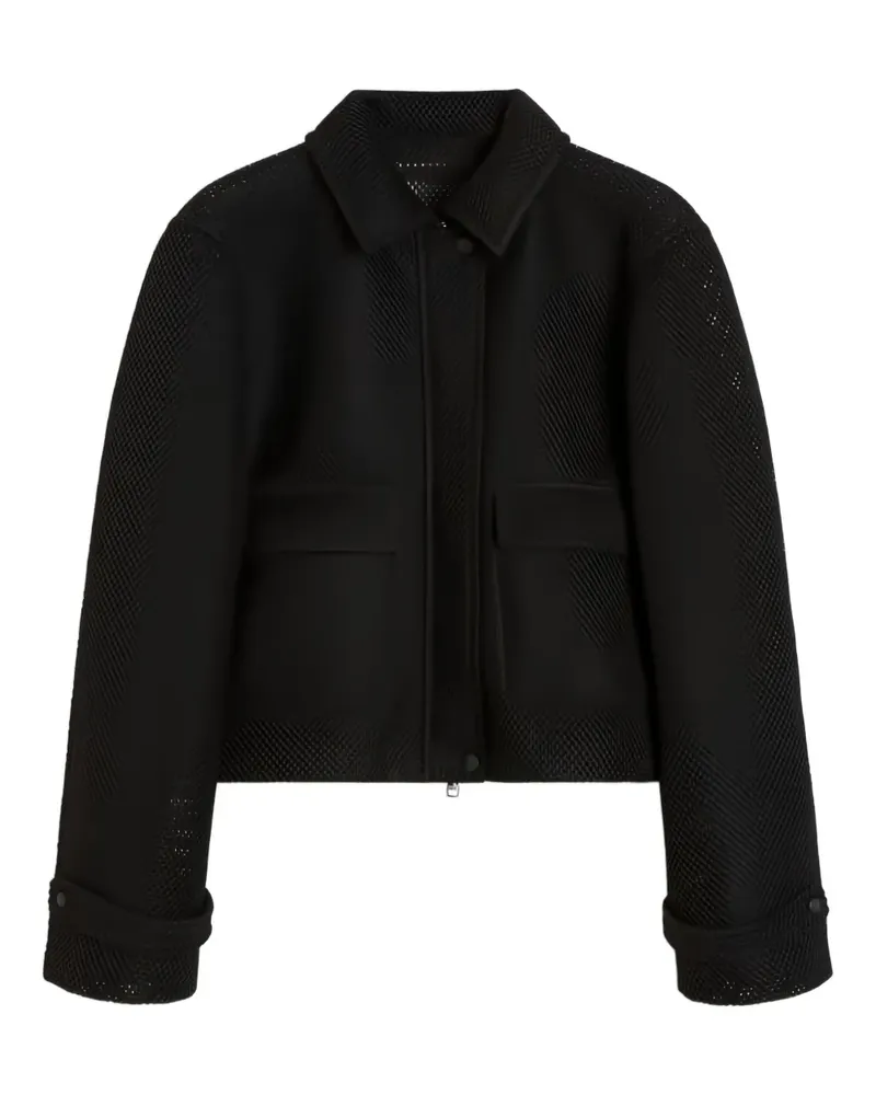 Max Mara Jacke mit Mesh-Einsätzen - Schwarz Schwarz