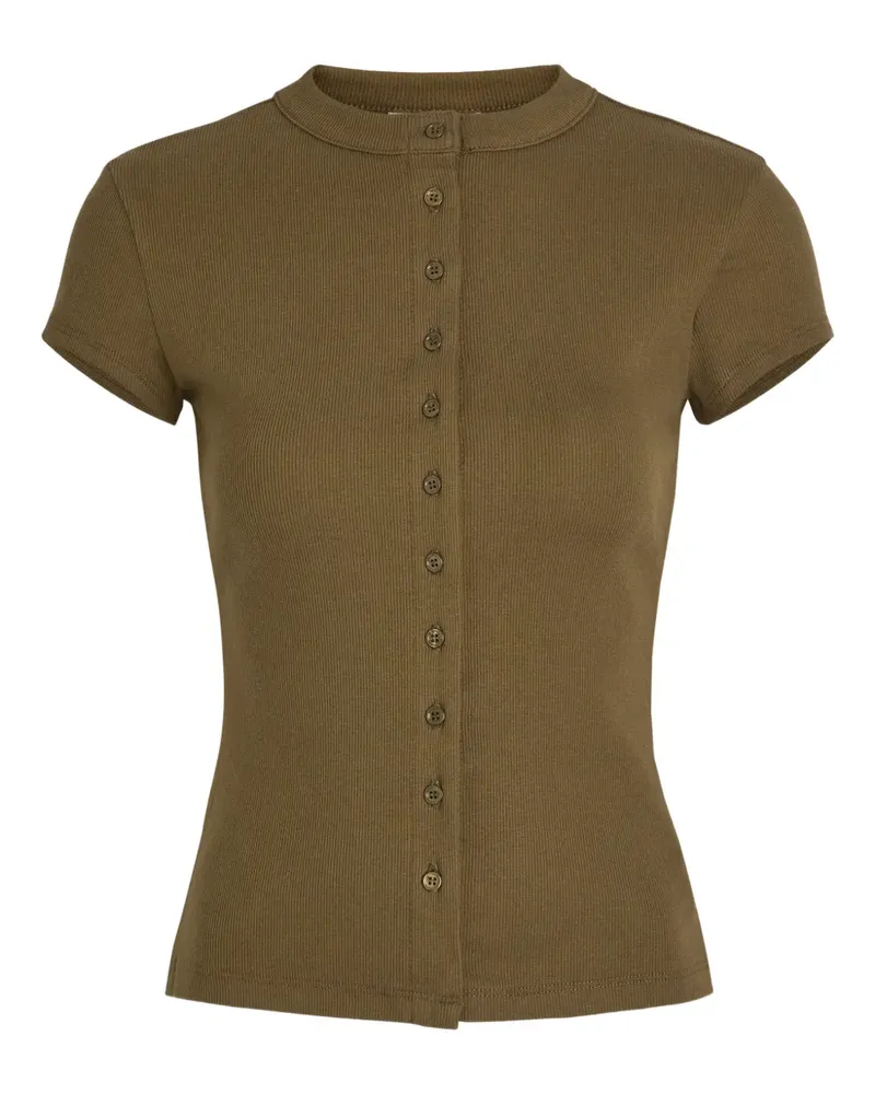 Reformation Raelynn buttoned ribbed top - Grün Grün