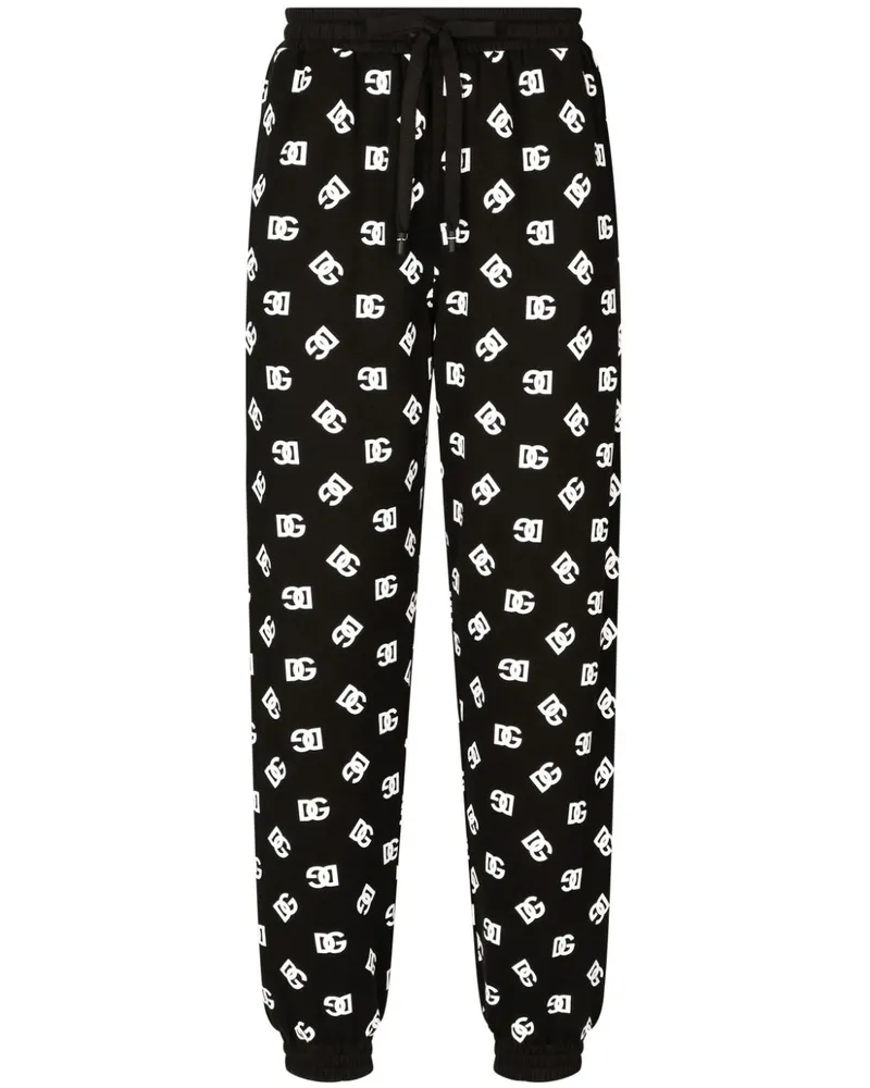 Dolce & Gabbana Jogginghose mit Monogrammmuster - Schwarz Schwarz