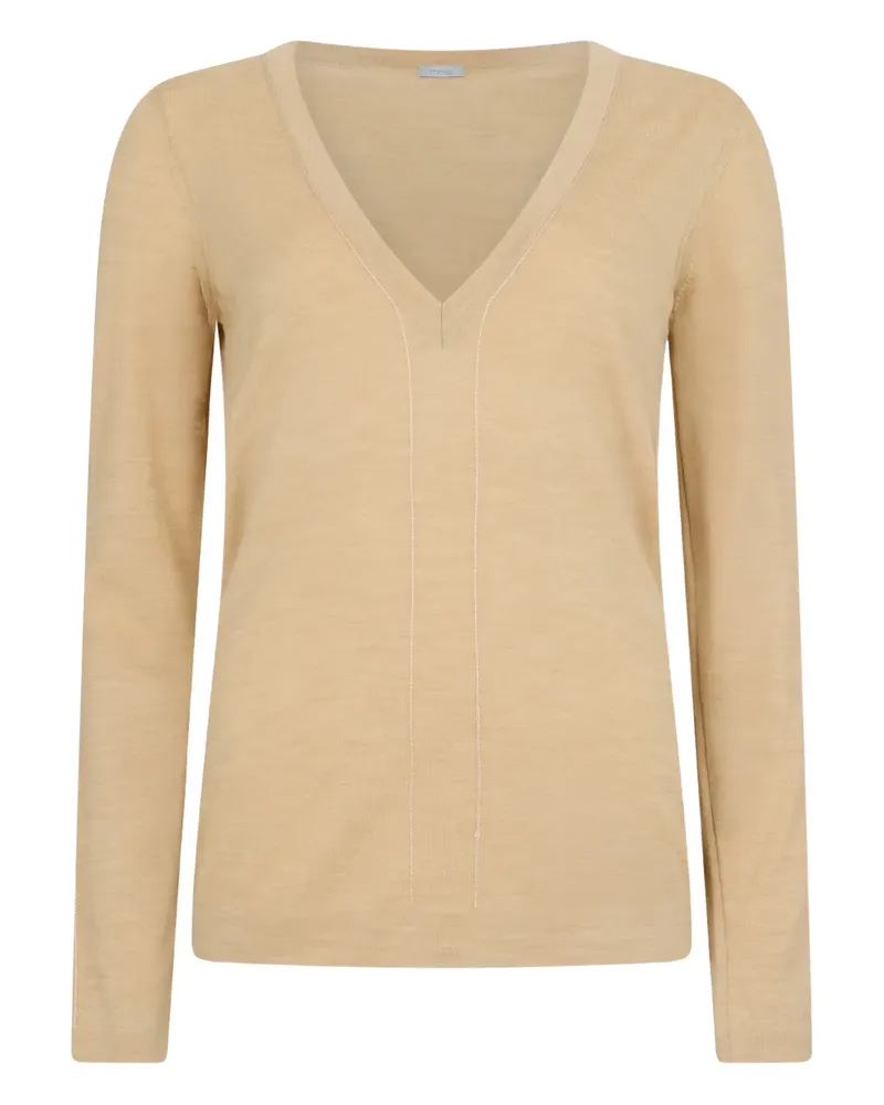 Malo V-neck top - Nude Nude