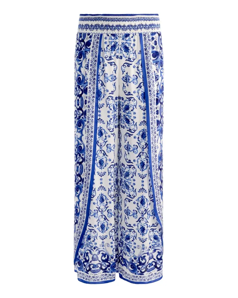 Alice + Olivia Larissa Palazzohose mit Majolica-Print - Blau Blau