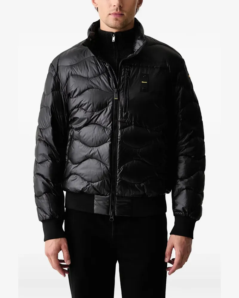 Blauer Daniel wave-quilted padded jacket - Schwarz Schwarz