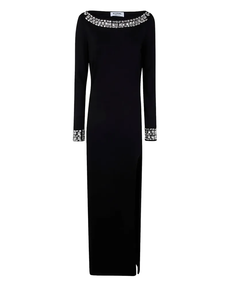 Blumarine crystal-embellished long dress - Schwarz Schwarz