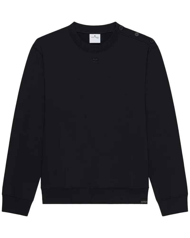 Courrèges Geknöpftes Jersey-Sweatshirt - Schwarz Schwarz