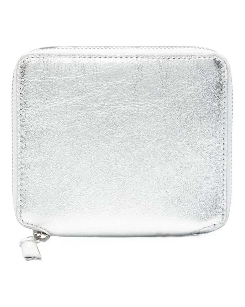 Comme des Garçons Classic Line metallic-effect calf leather wallet - Silber Silber