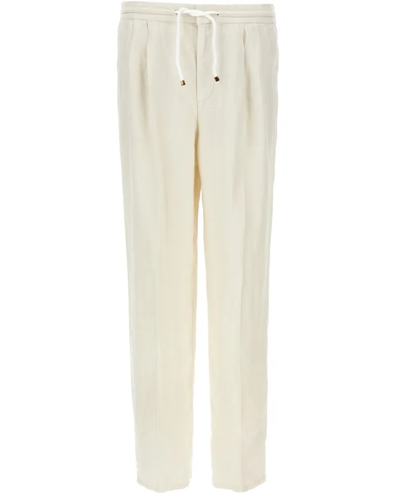 Brunello Cucinelli Hose aus Leinen - Weiß Weiß