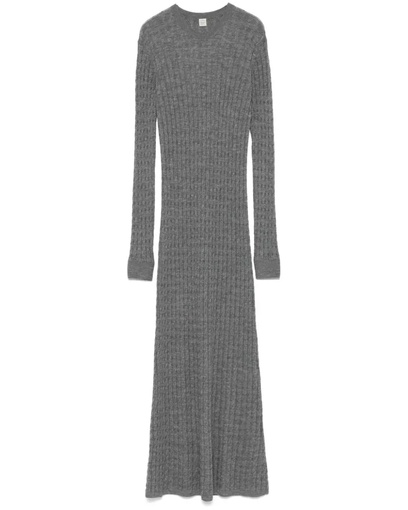 Totême Maxikleid mit Zopfmuster - Grau Grau