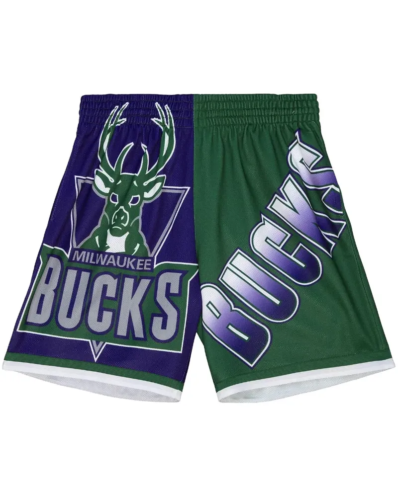 Mitchell & Ness NBA Milwaukee Bucks Big Face 5.0 Shorts - Violett Violett