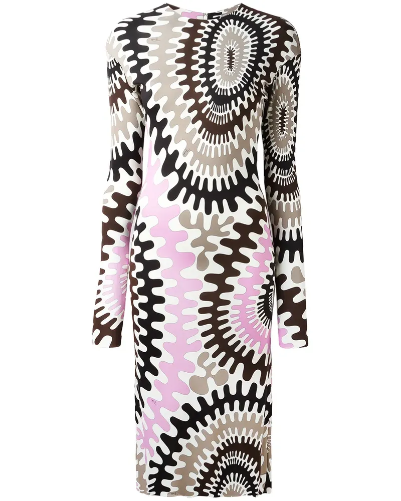 Emilio Pucci Mittellanges Kleid mit Print - Weiß Weiß