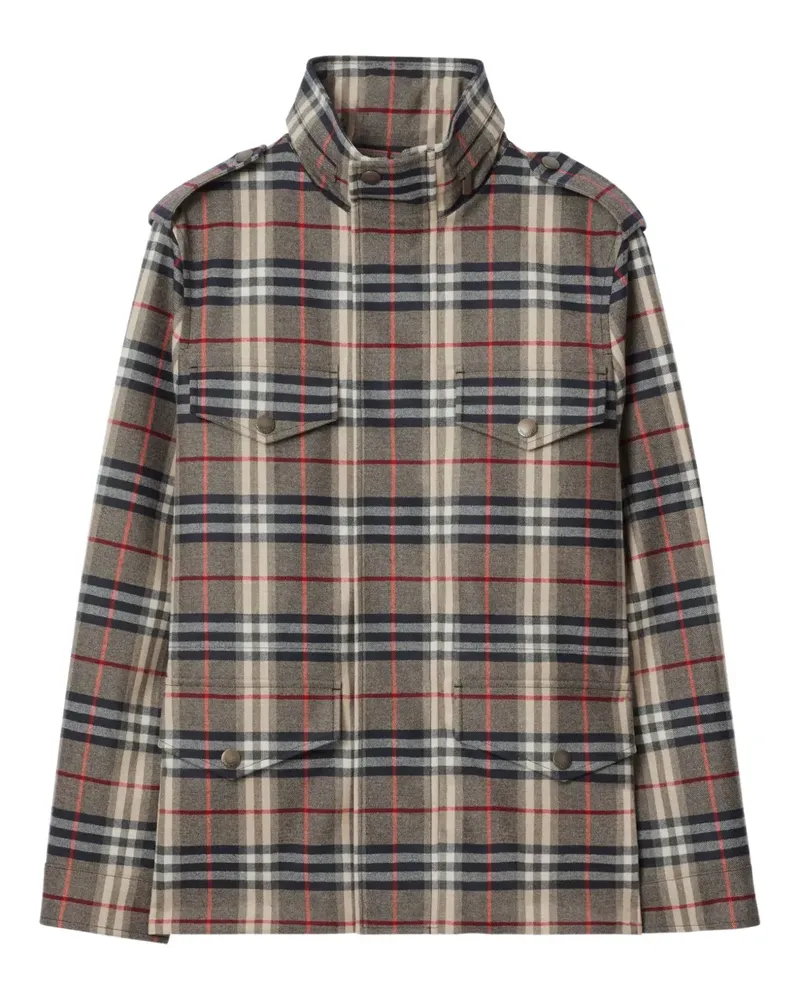 Burberry Utility-Jacke mit Karomuster - Schwarz Schwarz