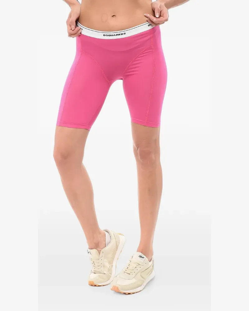 Dsquared2 logo-waistband cycling shorts - Rosa Rosa