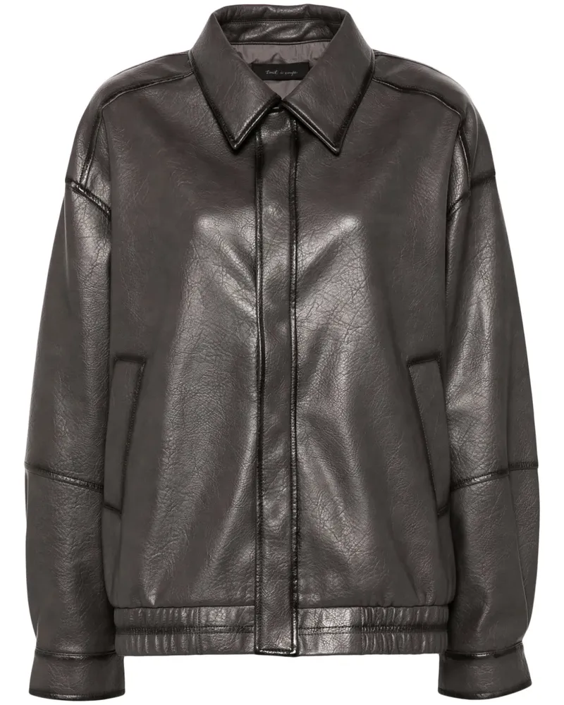 Tout a Coup Jacke aus Faux-Leder - Grau Grau