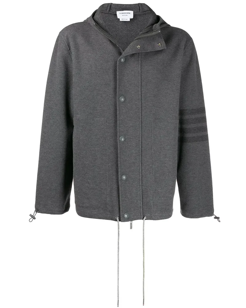 Thom Browne Kapuzenjacke mit Streifen - Grau Grau