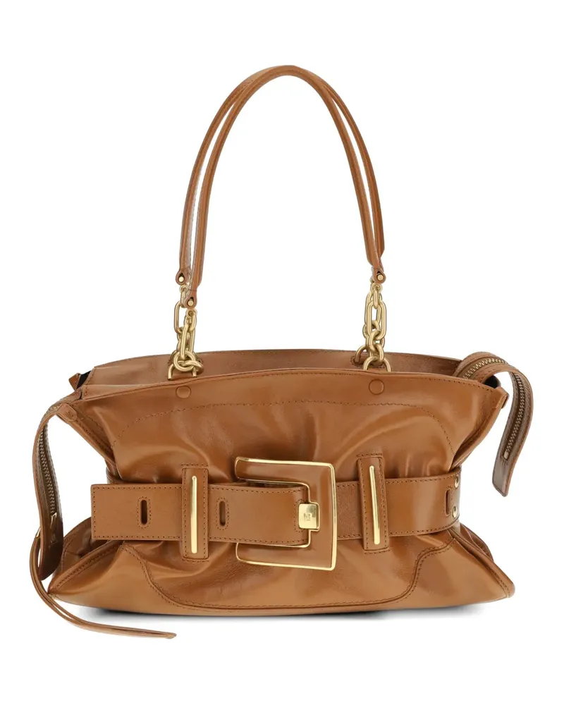 Balmain Anthem leather shoulder bag - Braun Braun